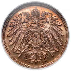 Prusy, 2 fenigi 1914-J, Hamburg - LUSTRZANE