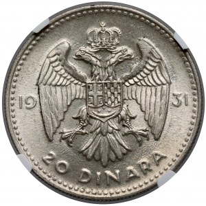 Jugosławia, Aleksander I, 20 dinara 1931