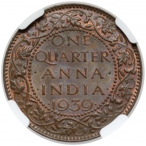 Indie, Jerzy VI, 1/4 anna 1939-C