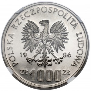 Próba NIKIEL 1.000 złotych 1986 Sowa