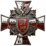 Odznaka, 57 Pułk Piechoty wz.2 [6] - w SREBRZE - NISKI numer