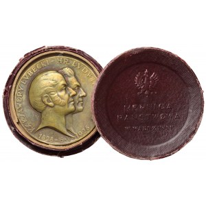 Medal, 100-lecie Banku Polskiego, Lubecki-Jelski 1928 - w pudełku