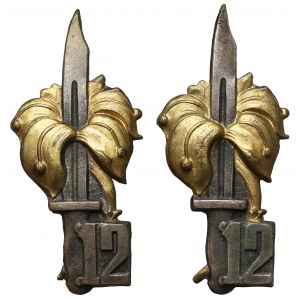 PSZnZ, Odznaka, 12 Wołyński Batalion Strzelców - zestaw (2szt)
