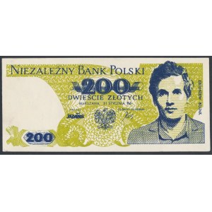 Solidarność, 200 złotych 1986 Zbigniew Bujak