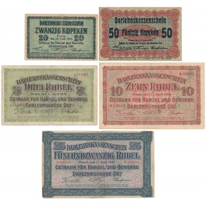 Poznań, 20 kopiejek do 25 rubli 1916 - zestaw (5szt)