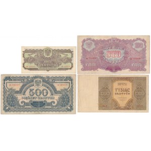 Banknoty z lat 1944-45 - atrakcyjny zestaw (4szt)