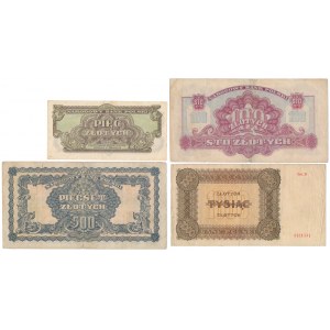 Banknoty z lat 1944-45 - atrakcyjny zestaw (4szt)