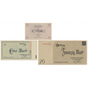 Getto 50 fenigów, 1 i 20 marek 1940 - zestaw (3szt)
