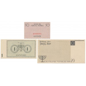 Getto 50 fenigów, 1 i 20 marek 1940 - zestaw (3szt)