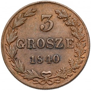 3 grosze 1840 MW, Warszawa