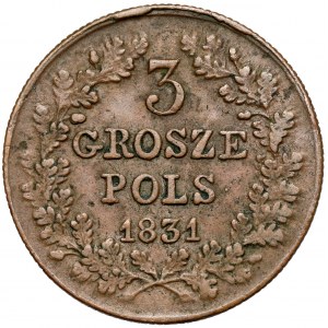 Powstanie Listopadowe, 3 grosze 1831 KG