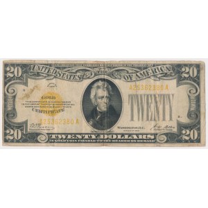 USA, 20 Dollars 1928 - GOLD CERTIFICATE