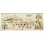USA, Cochituate Bank 5 Dollars 1850