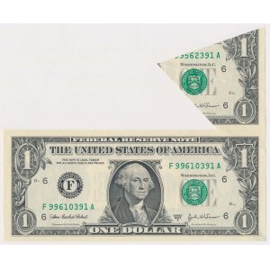 DESTRUKT USA, 1 Dollar 2003 - błąd cięcia motylek