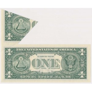 DESTRUKT USA, 1 Dollar 2003 - błąd cięcia motylek