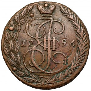 Rosja, Katarzyna II, 5 kopiejek 1796 EM, Ekaterinburg