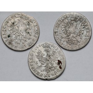 Prusy-Brandenburgia, Friedrich III, Ort 1684-1699 SD, Königsberg - zestaw (3szt)