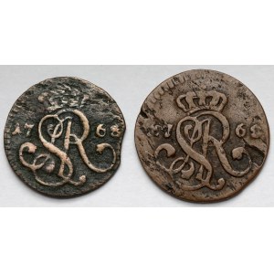 Poniatowski, Szeląg i Półgrosz 1768 - zestaw (2szt)