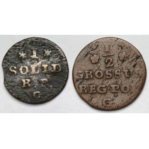 Poniatowski, Szeląg i Półgrosz 1768 - zestaw (2szt)