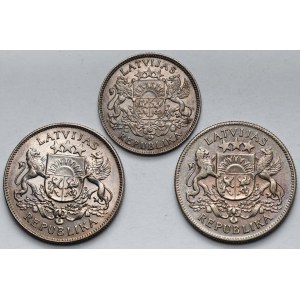 Łotwa, 1-2 lati 1924-1926 - zestaw (3szt)