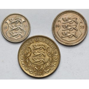 Estonia, 10-20 senti i 1 kroon 1931-1935 - zestaw (3szt)