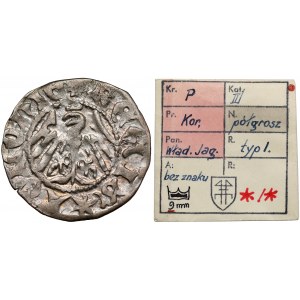 Władysław II Jagiełło, Półgrosz Kraków - typ 7 - bez znaku - ex. Kałkowski