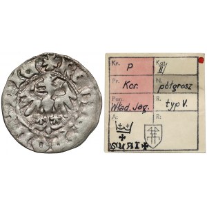 Władysław II Jagiełło, Półgrosz Kraków - typ 15 - znak + - ex. Kałkowski