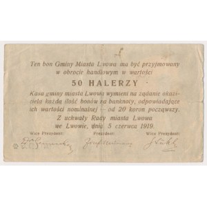 Lwów, 50 halerzy 1919 - Ser.VII