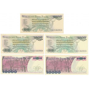 Zestaw 5.000 i 10.000 zł 1982-1988 (5szt)