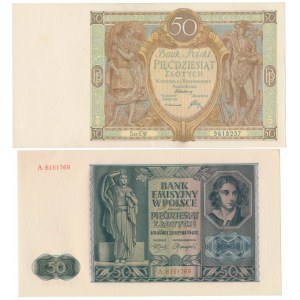 50 zł 1929 EW i 50 zł 1941 A - zestaw (2szt)