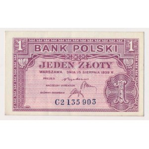 Londyn, 1 złoty 1939 - C - seria spoza puli - JEDYNA ZNANA