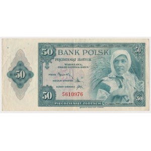 ABNCo, 50 złotych 1939 - S - seria spoza puli - JEDYNA ZNANA