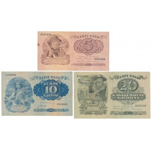 Estonia, 5, 10 & 50 Krooni 1928-1932 - set of 3 pcs