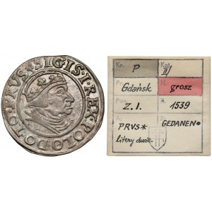 Zygmunt I Stary, Grosz Gdańsk 1539 - ex. Kałkowski