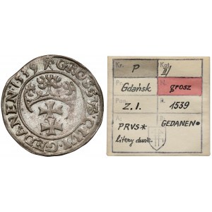 Zygmunt I Stary, Grosz Gdańsk 1539 - ex. Kałkowski
