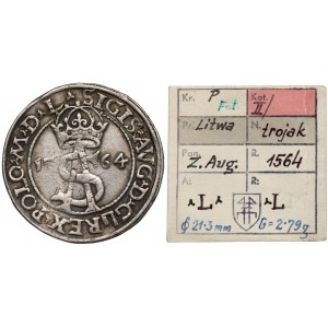 Zygmunt II August, Trojak Wilno 1564 - ex. Kałkowski