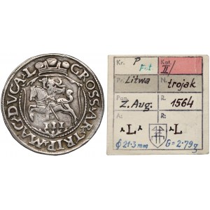 Zygmunt II August, Trojak Wilno 1564 - ex. Kałkowski