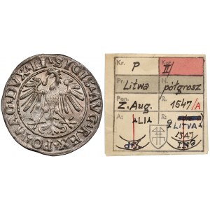 Zygmunt II August, Półgrosz Wilno 1547 - ex. Kałkowski