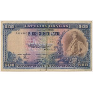 Latvia, 500 Latu 1929