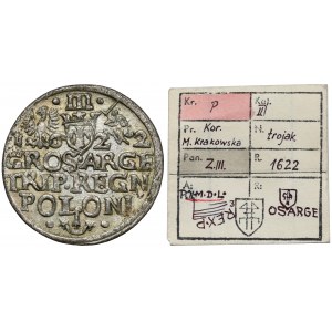 Zygmunt III Waza, Trojak Kraków 1622 - ex. Kałkowski