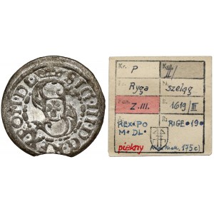 Zygmunt III Waza, Szeląg Ryga 1619 - ex. Kałkowski