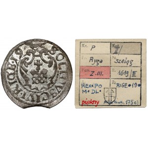 Zygmunt III Waza, Szeląg Ryga 1619 - ex. Kałkowski