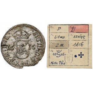 Zygmunt III Waza, Szeląg Wilno 1616 - krzyż - ex. Kałkowski