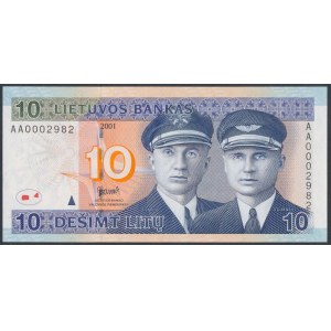 Lithuania, 10 Litu 2001