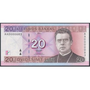 Lithuania, 20 Litu 2001