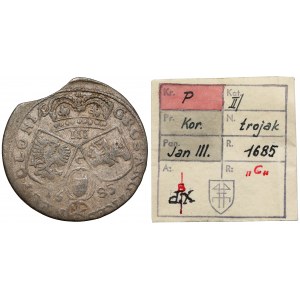 Jan III Sobieski, Trojak Kraków 1685-C - rzadki - ex. Kałkowski