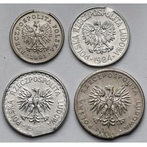 Destrukty 50 groszy - 20 złotych 1984-1991 - zestaw (4szt)