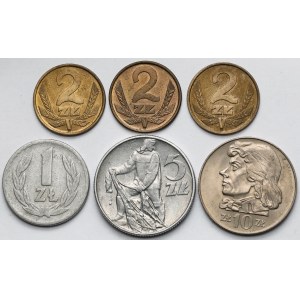 1-10 złotych 1967-1978 - zestaw (6szt)