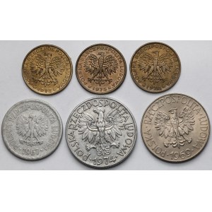 1-10 złotych 1967-1978 - zestaw (6szt)