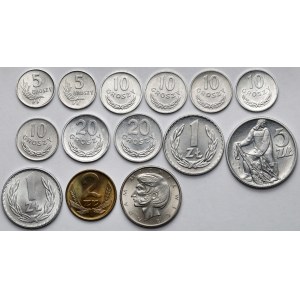 Od 5 groszy do 10 złotych 1959-1978 - zestaw (14szt)